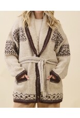 gee gee Fuzzy Knit Belted Cardigan