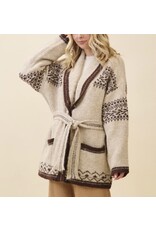 gee gee Fuzzy Knit Belted Cardigan