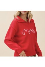 gee gee Merry Holiday Script Knit Sweater