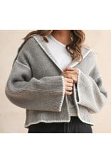Contrast Stitch  Sweater Cardigan