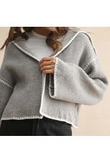 Contrast Stitch  Sweater Cardigan