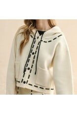 miou muse Stitch Knit Cardigan w/ hoody
