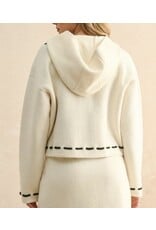 miou muse Stitch Knit Cardigan w/ hoody