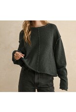 Charcoal Stitch Contrasted Sweater