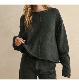 Charcoal Stitch Contrasted Sweater