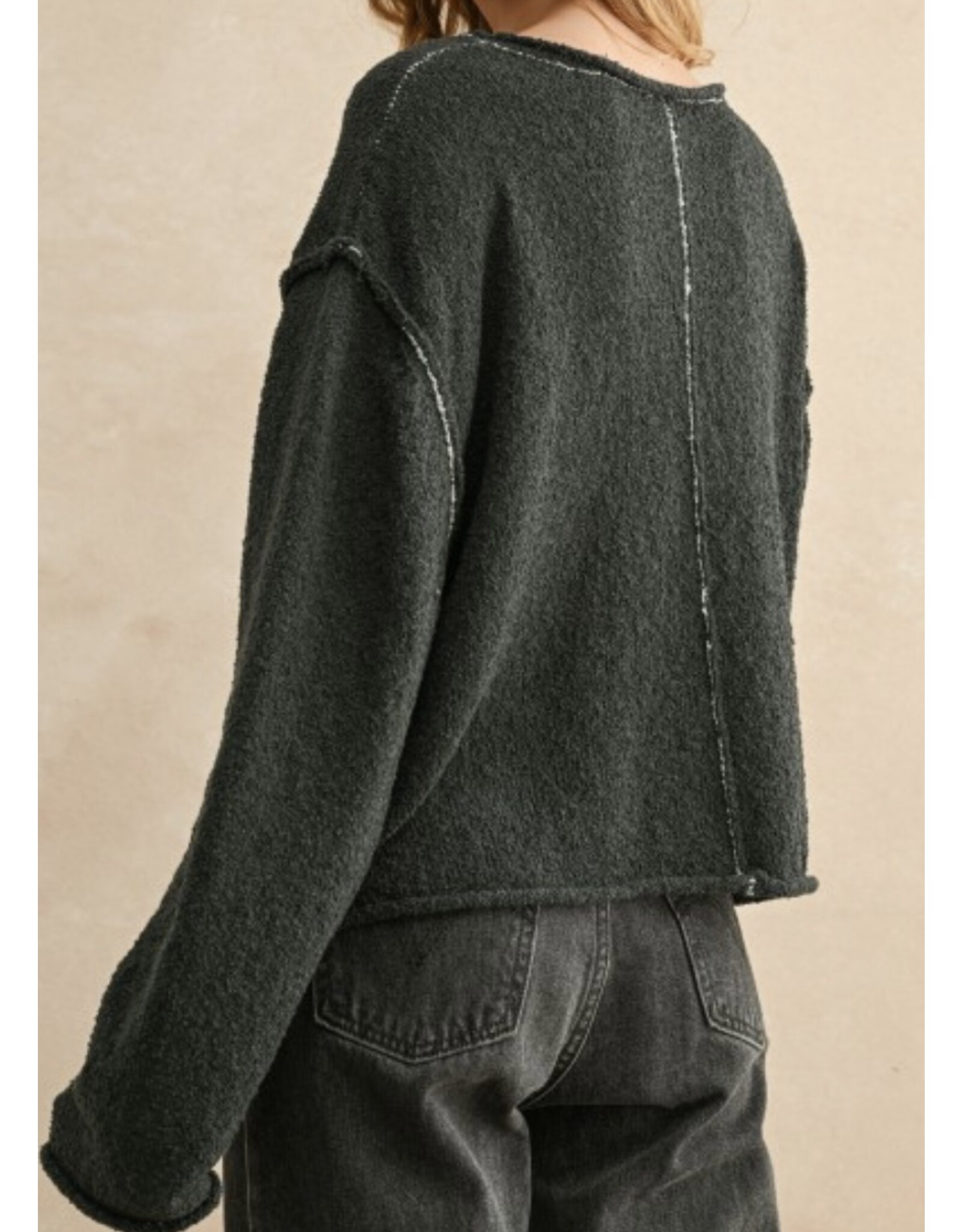 Charcoal Stitch Contrasted Sweater