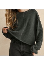 Charcoal Stitch Contrasted Sweater