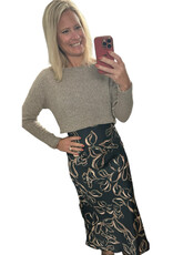 Satin Floral Slip Dress w/ Lightweight Sweater