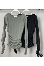 Mesh Overlay Cinched Top