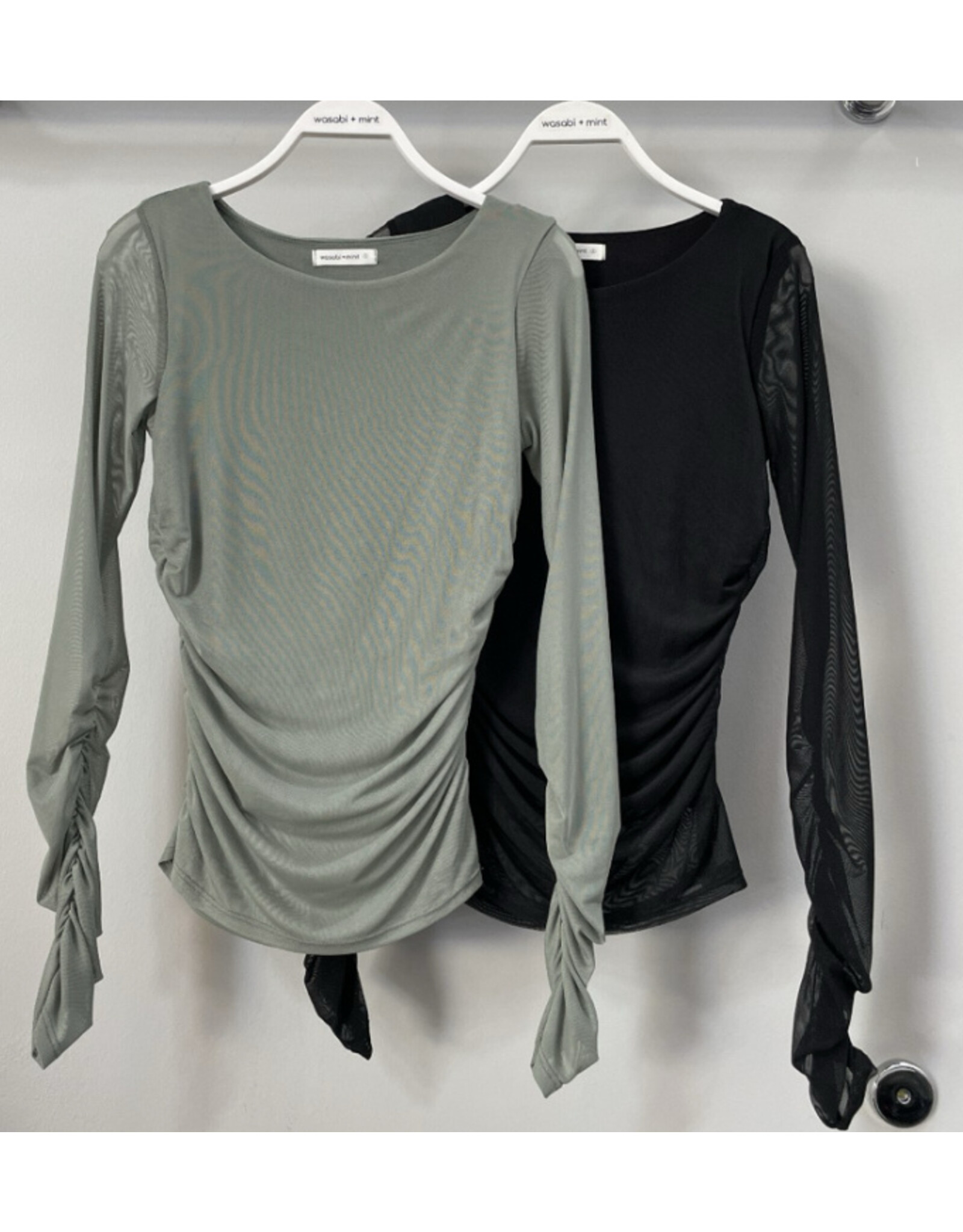 Mesh Overlay Cinched Top