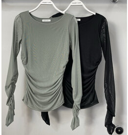 Mesh Overlay Cinched Top