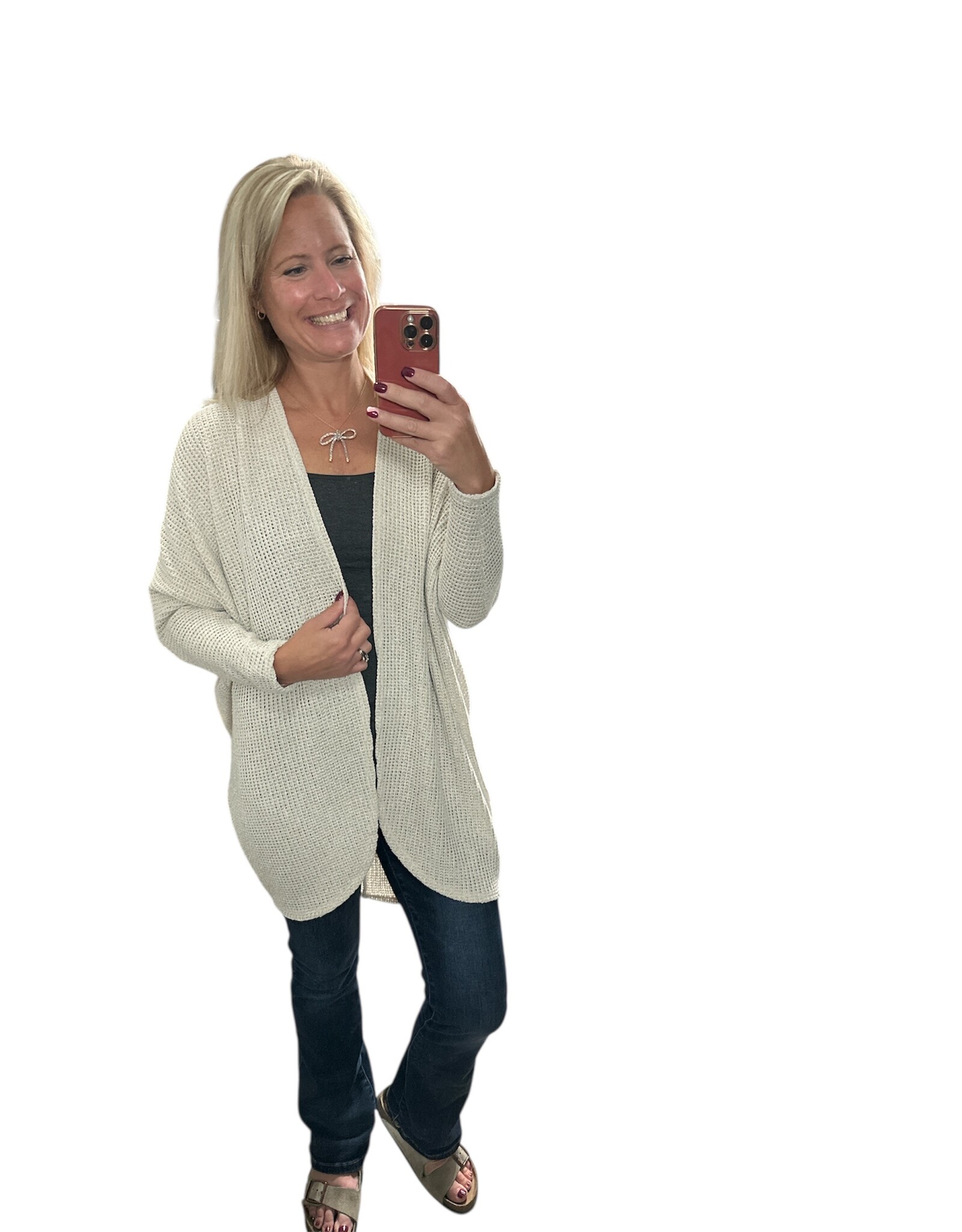 Boucle Dolman Sleeve Cardigan