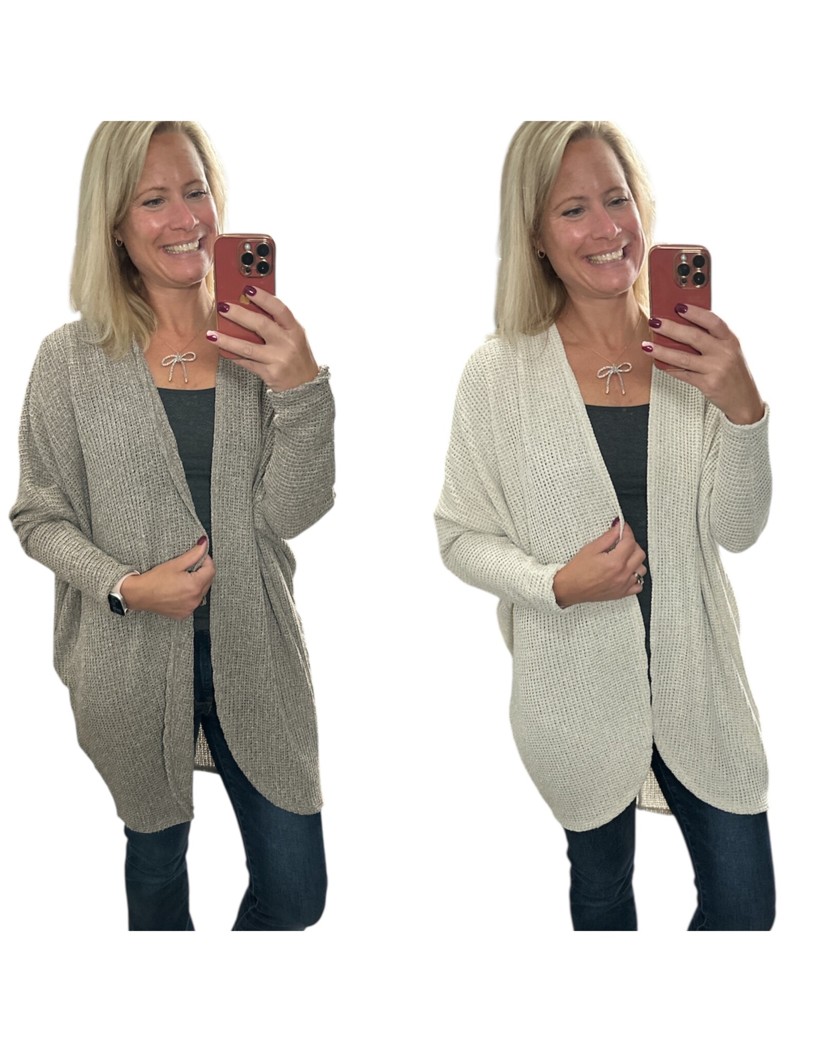 Boucle Dolman Sleeve Cardigan
