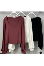 Square Neck Balloon Slv