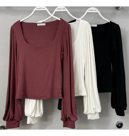 Square Neck Balloon Slv