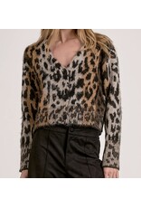 Elan Elan Cheetah Eyelash Cardigan