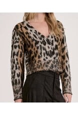 Elan Elan Cheetah Eyelash Cardigan