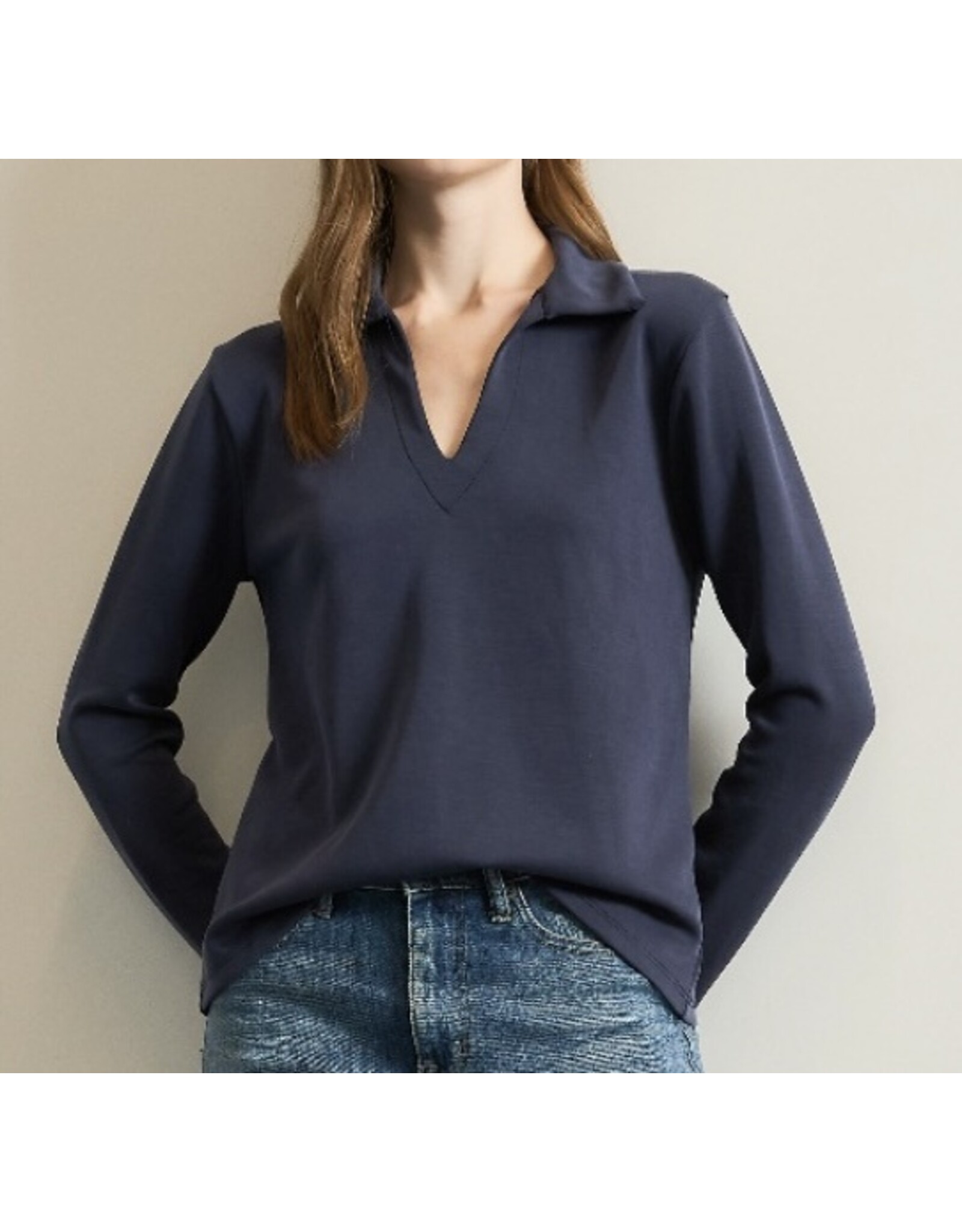 Techno suave polo l/s top