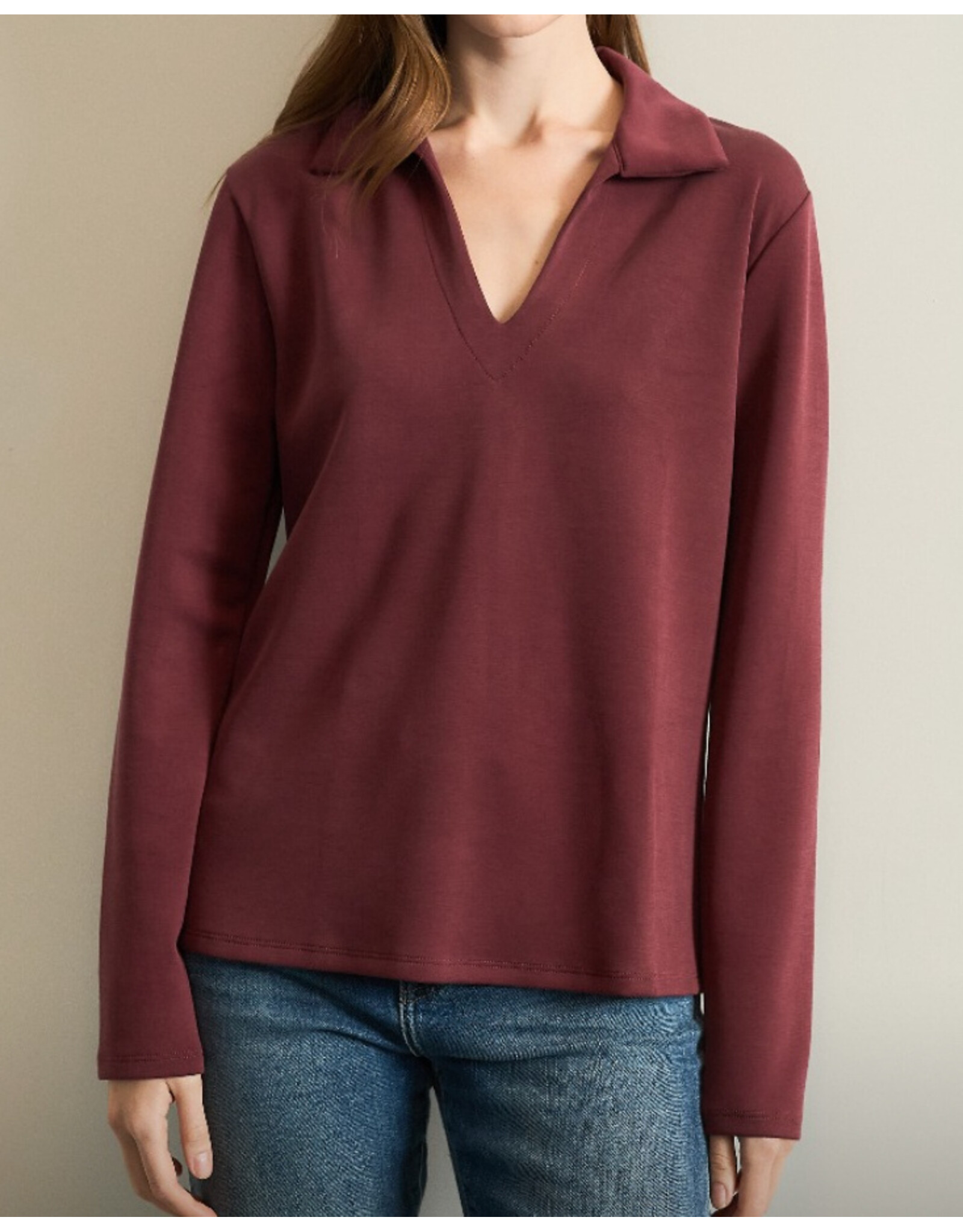 Techno suave polo l/s top