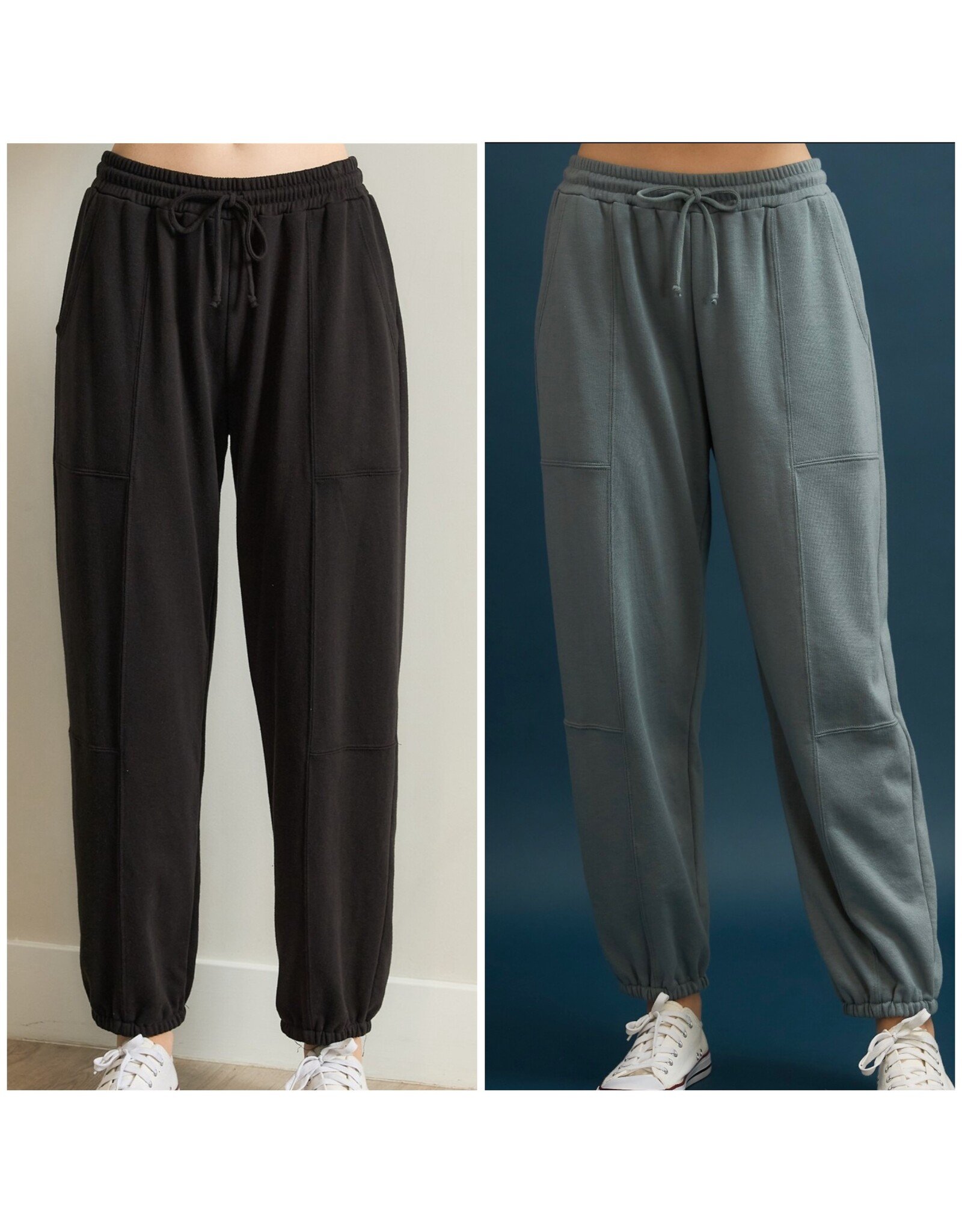 Wasabi+mint terry baggy sweatpants