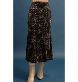 Wasabi+mint velvet leopard midi skirt
