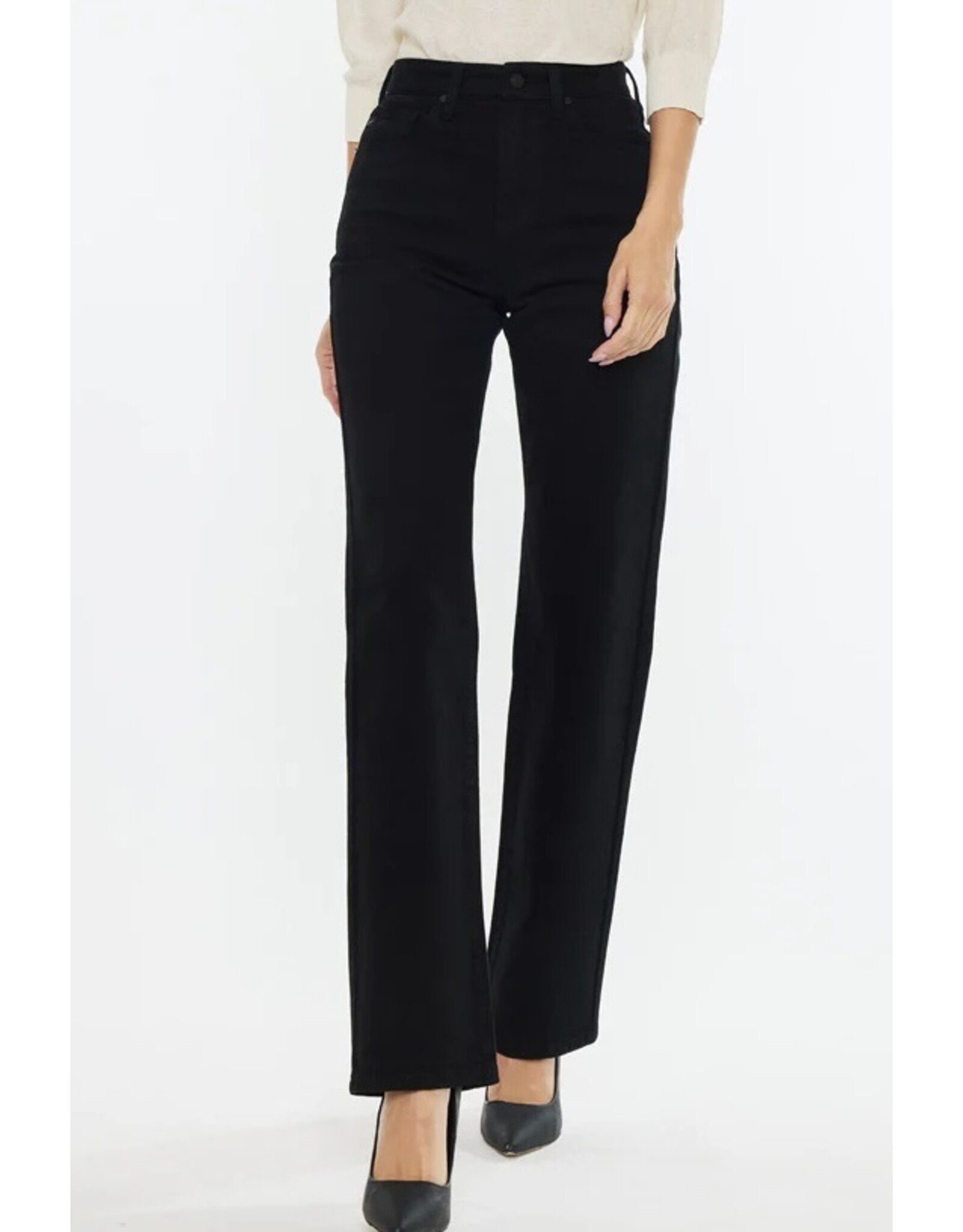 Kancan  Princess Black HR Straight Jeans