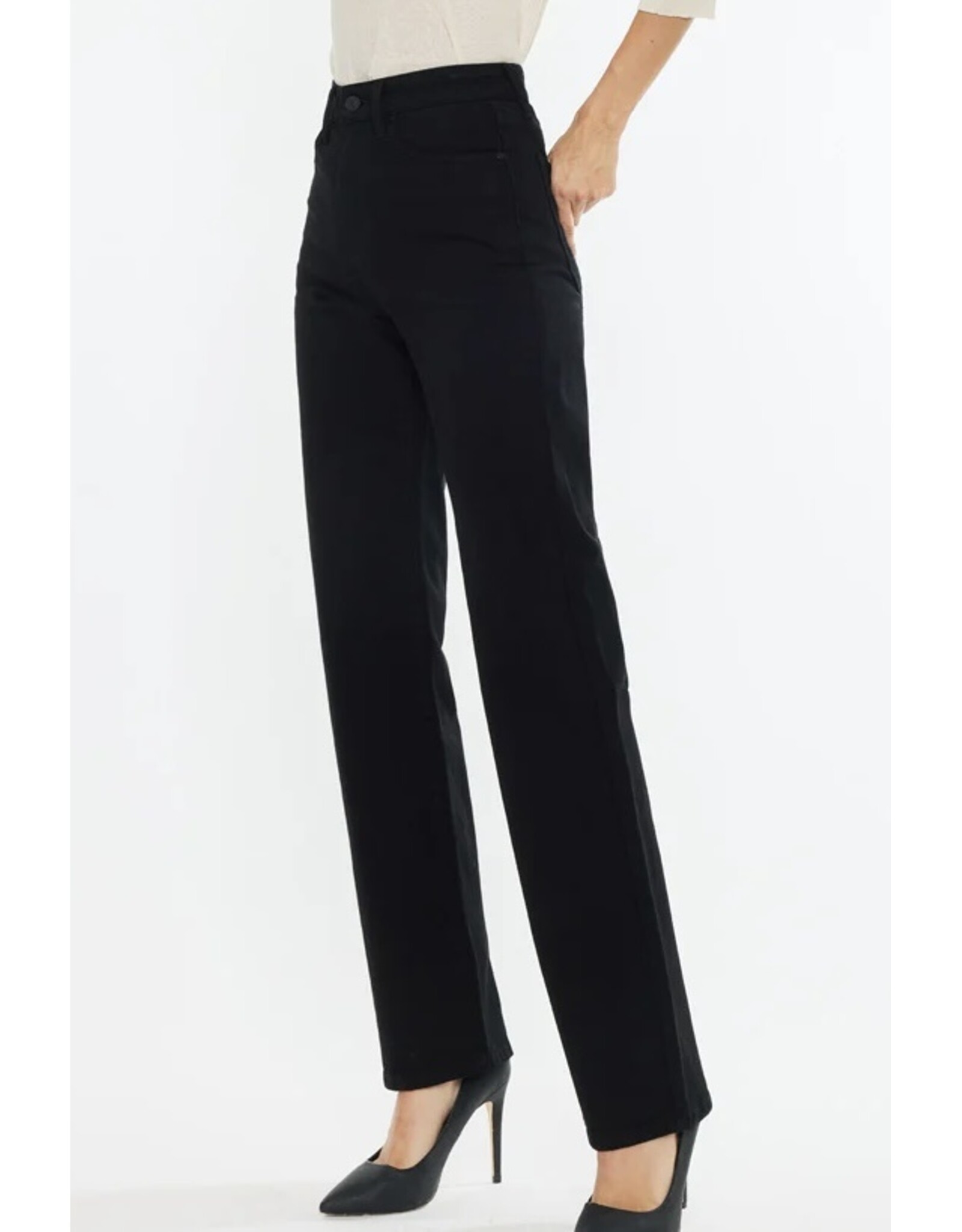 Kancan  Princess Black HR Straight Jeans