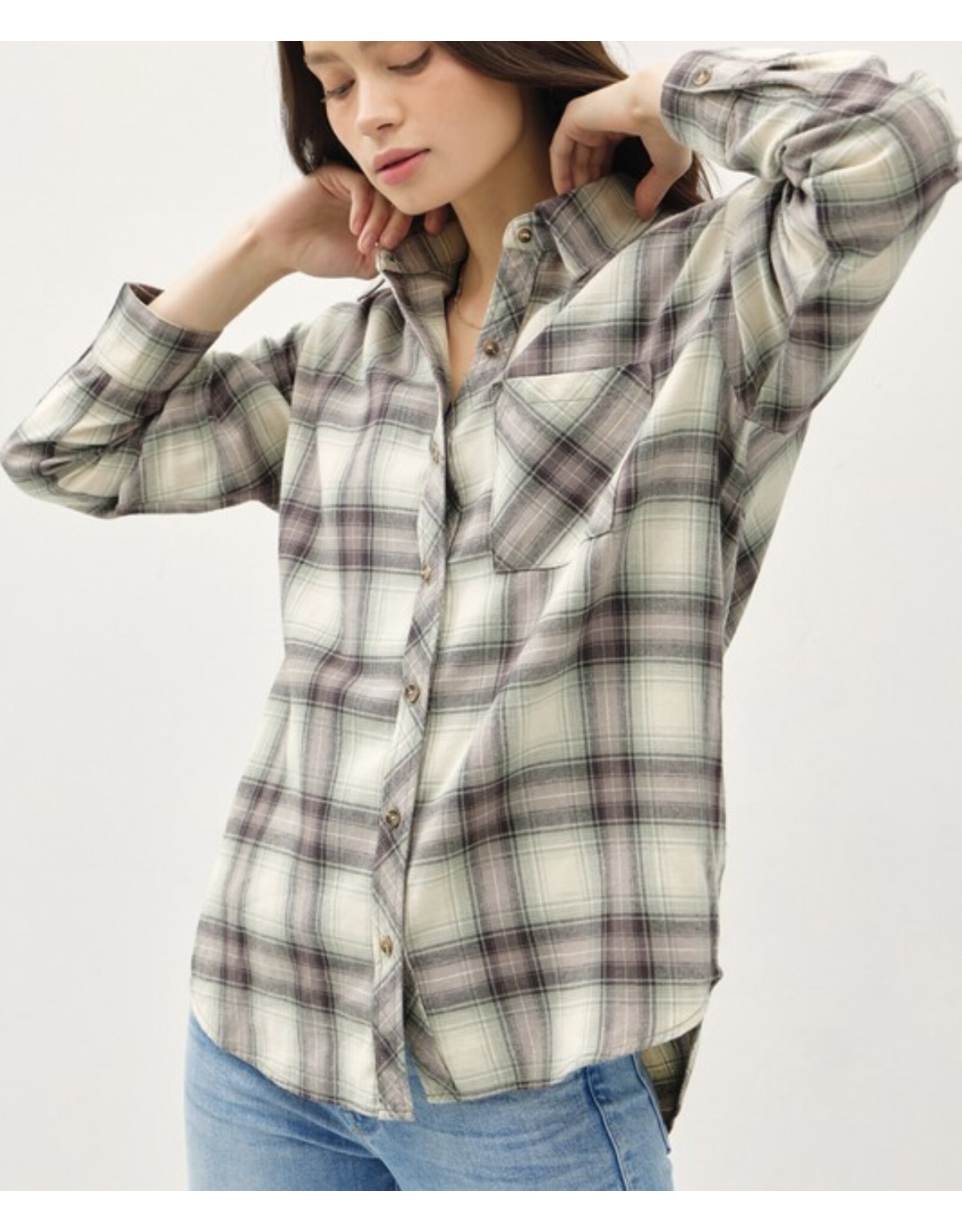 Soft Buffalo Check Flannel Shirt Jade