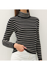be cool Striped Turtle Neck Sweater Top