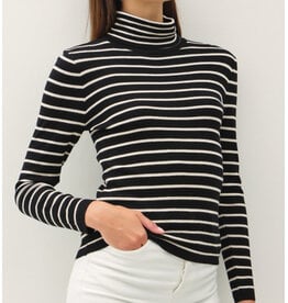 be cool Striped Turtle Neck Sweater Top