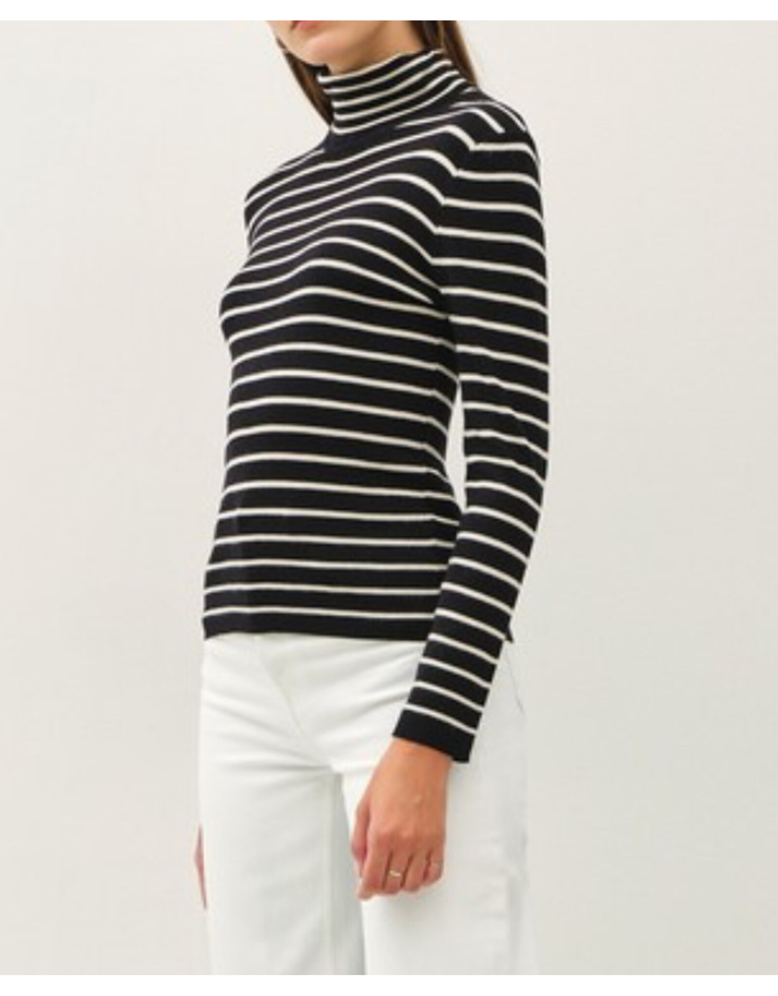 be cool Striped Turtle Neck Sweater Top