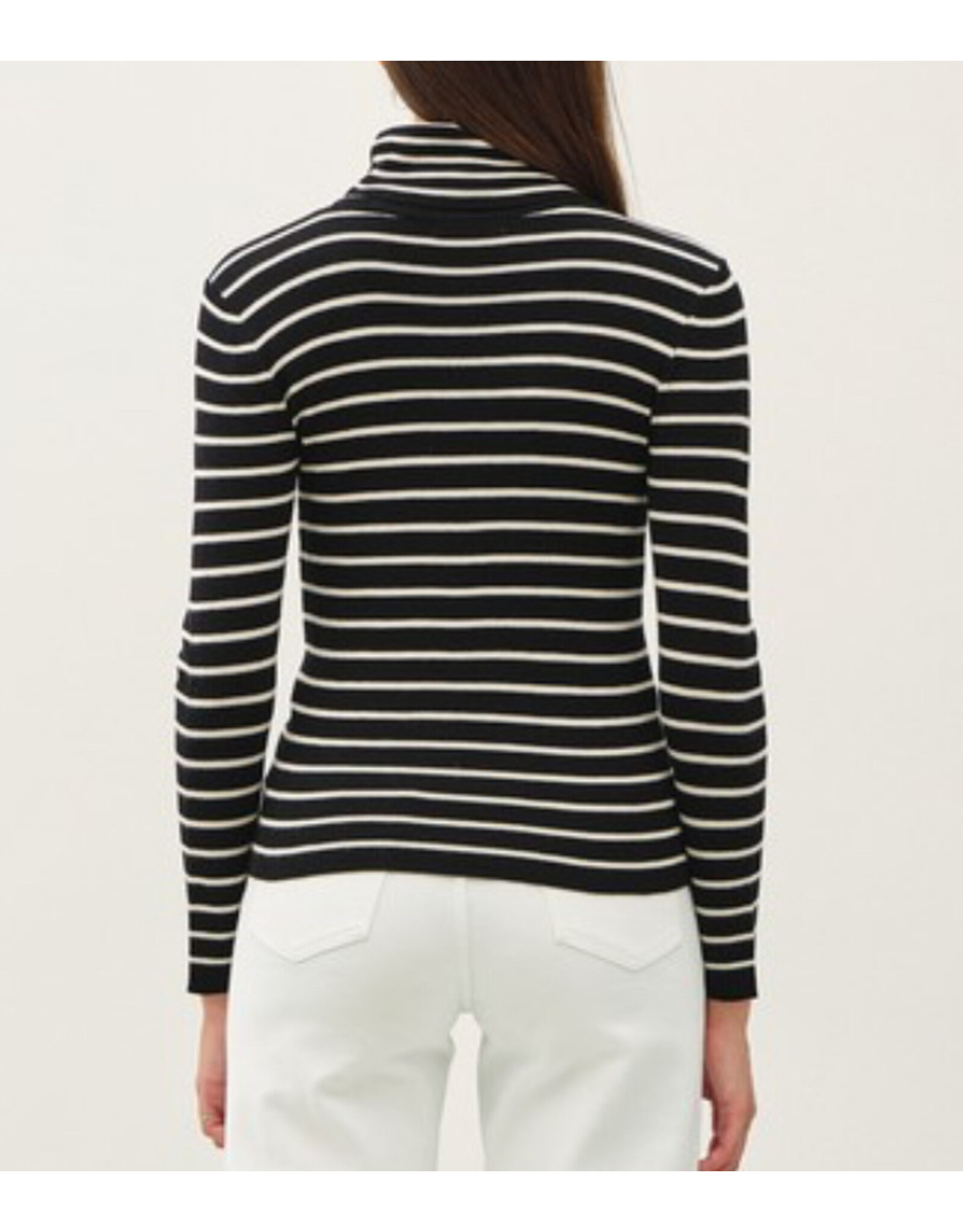 be cool Striped Turtle Neck Sweater Top