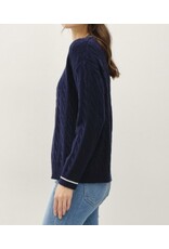 be cool Navy Cable Knit Sweater w/accent