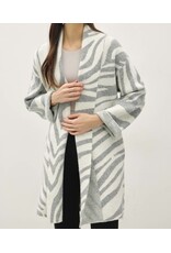 Zebra Wool Blend Open Coatigan
