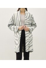 Zebra Wool Blend Open Coatigan