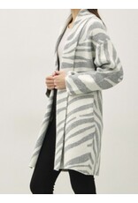 Zebra Wool Blend Open Coatigan