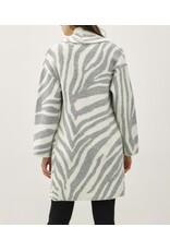 Zebra Wool Blend Open Coatigan