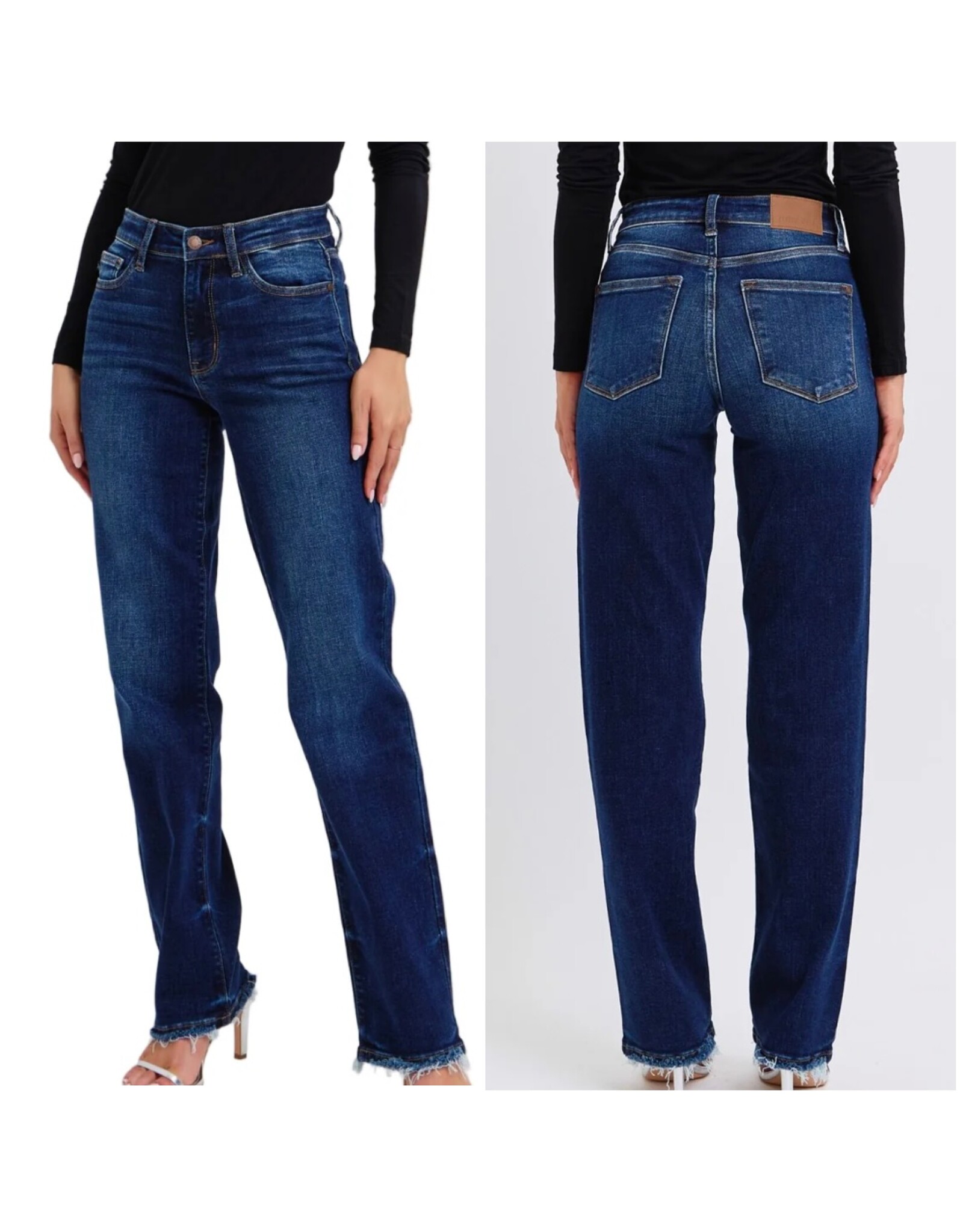 Judy Blue Judy Blue MR straight leg w/fray hem