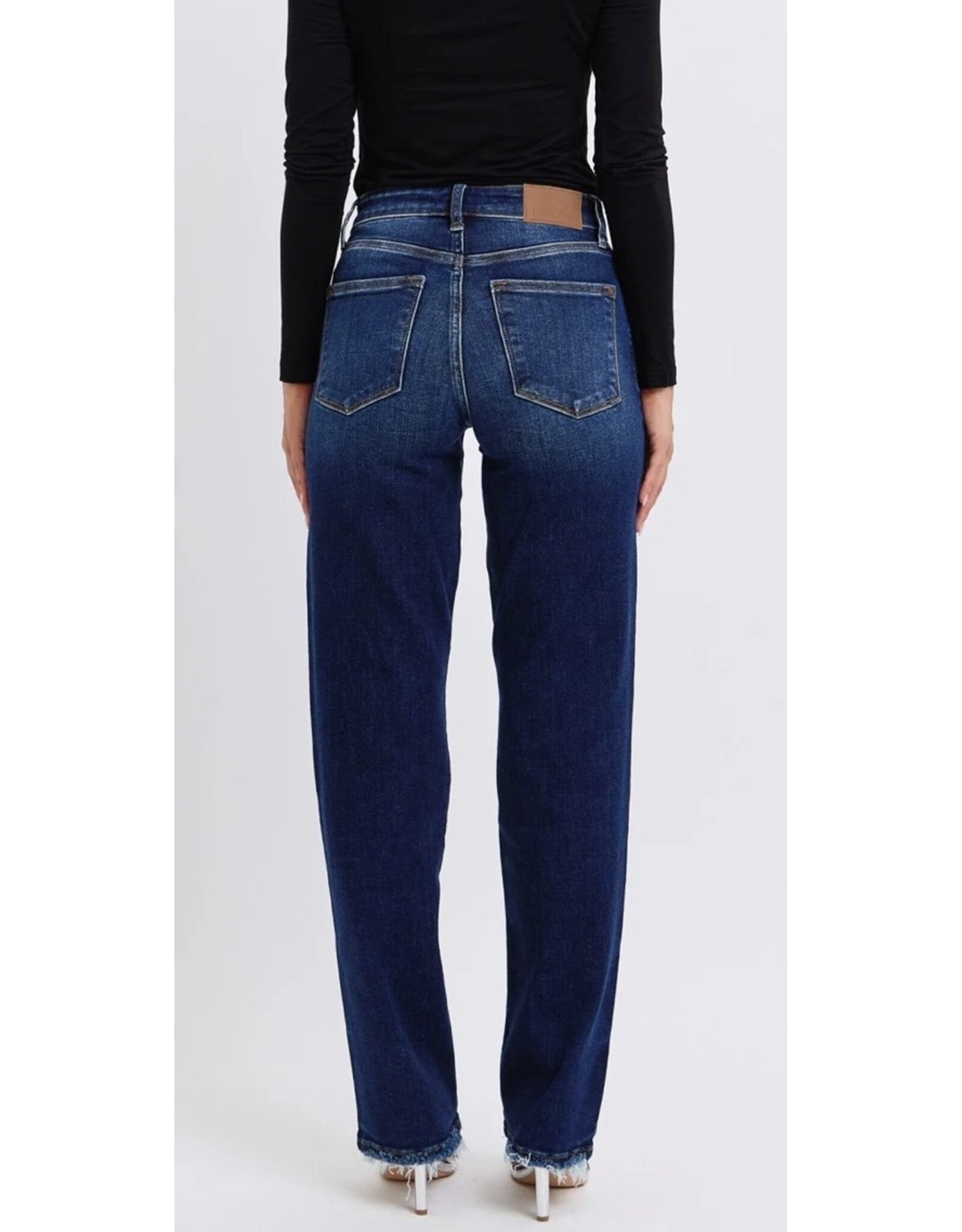 Judy Blue Judy Blue MR straight leg w/fray hem