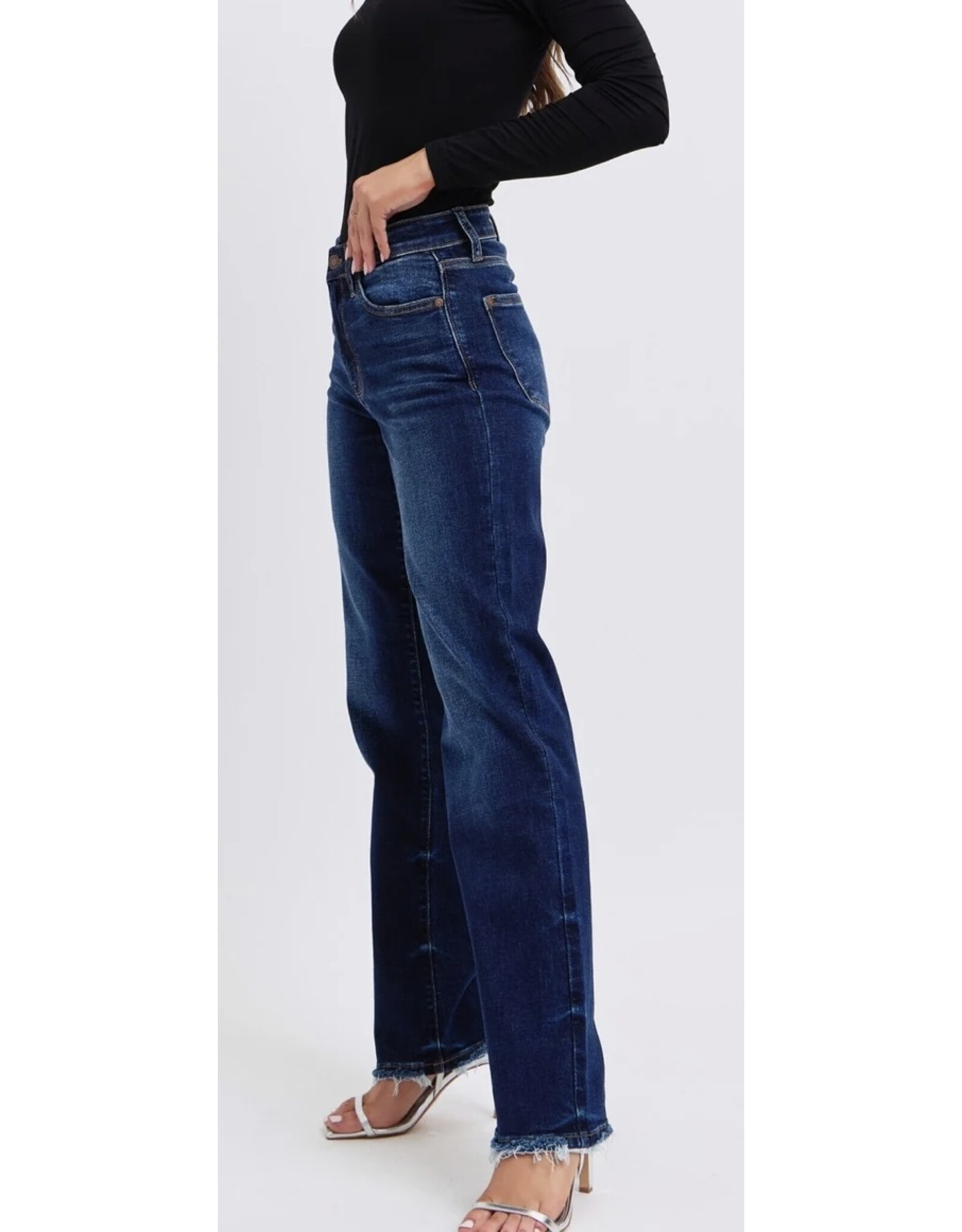 Judy Blue Judy Blue MR straight leg w/fray hem