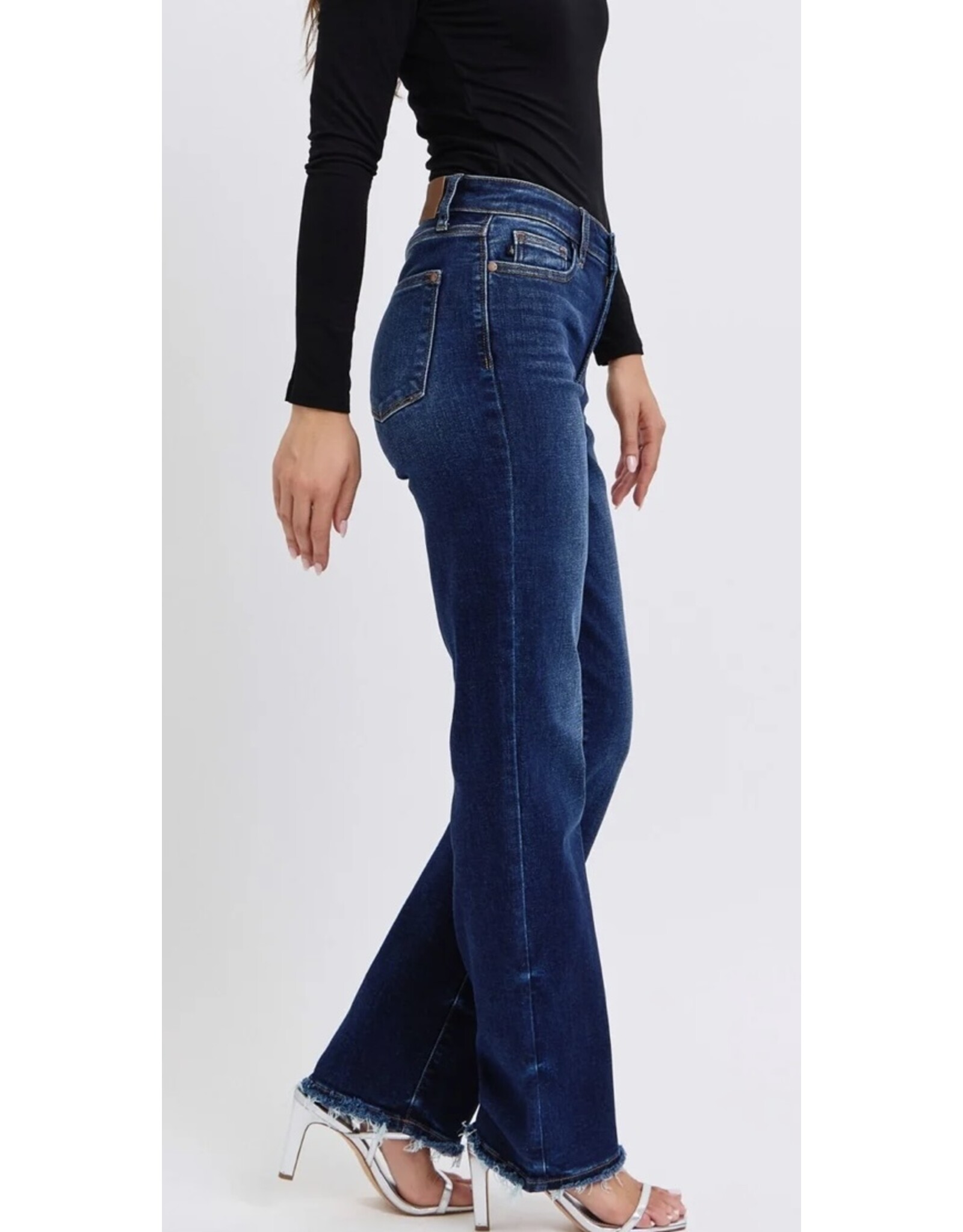 Judy Blue Judy Blue MR straight leg w/fray hem