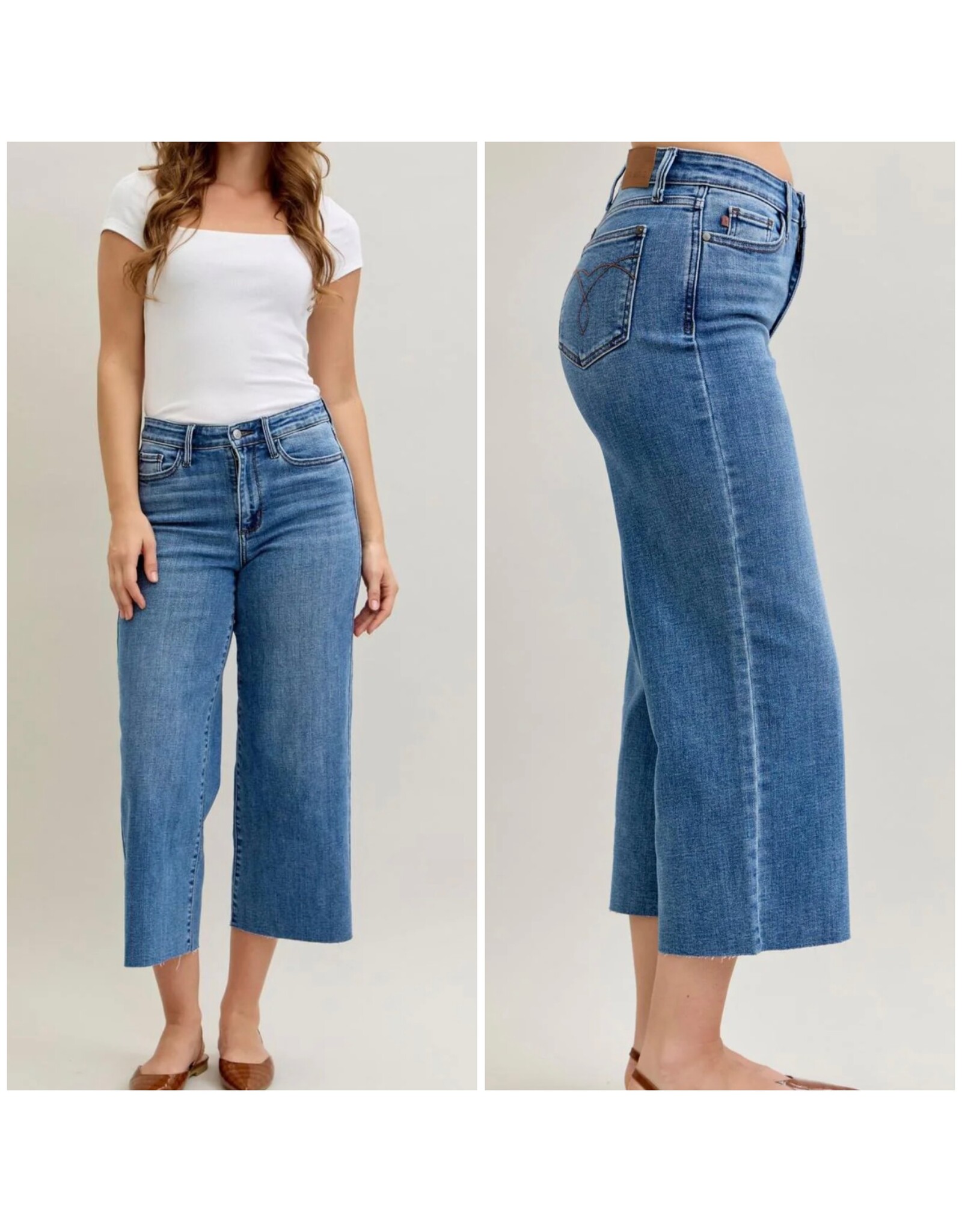 Judy Blue Judy Blue HW Wide Crop Raw Hem