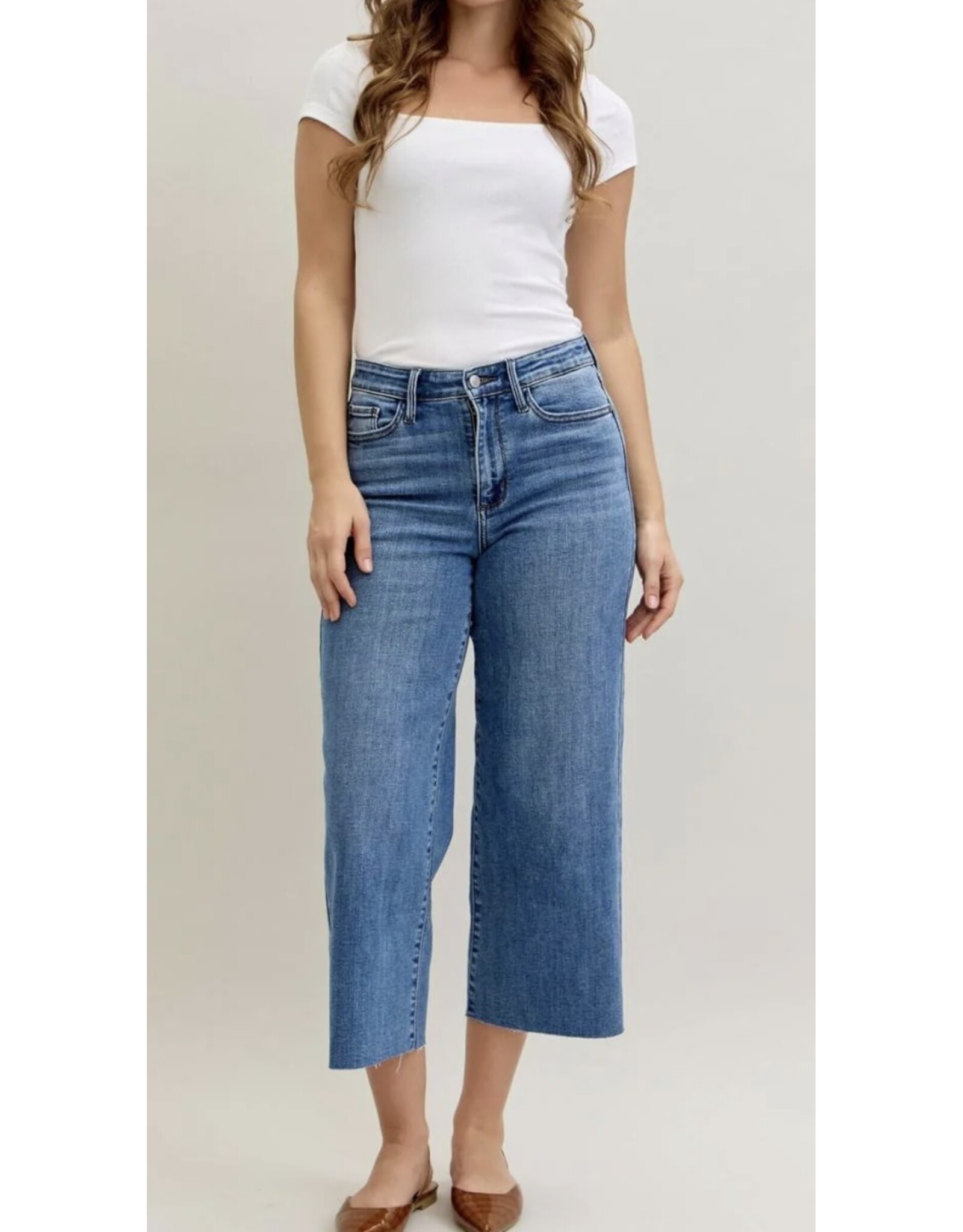 Judy Blue Judy Blue HW Wide Crop Raw Hem
