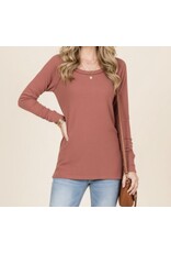 Rust Soft L/S Knit Top