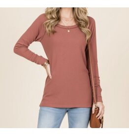 Rust Soft L/S Knit Top