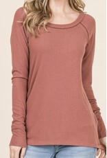 Rust Soft L/S Knit Top