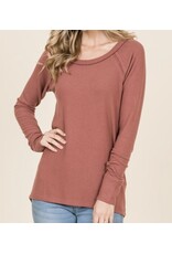 Rust Soft L/S Knit Top