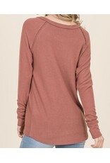 Rust Soft L/S Knit Top