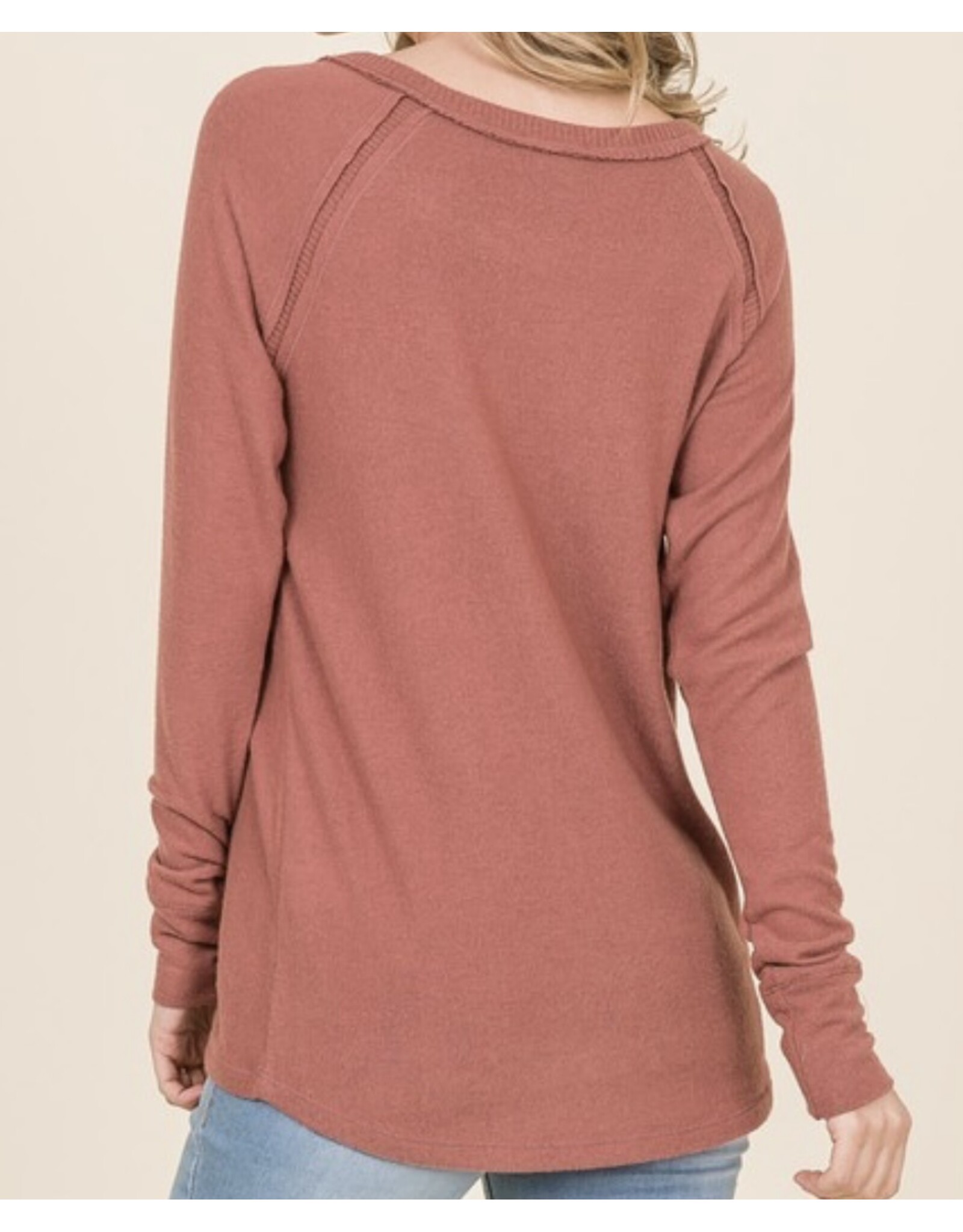 Rust Soft L/S Knit Top