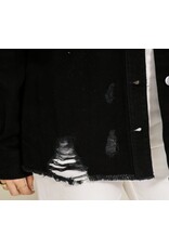 Black Distressed Oversized Denim Jacket Black Distressed Oversized Denim Jacket